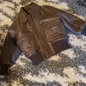 Boys 2T Brown Leather Coat